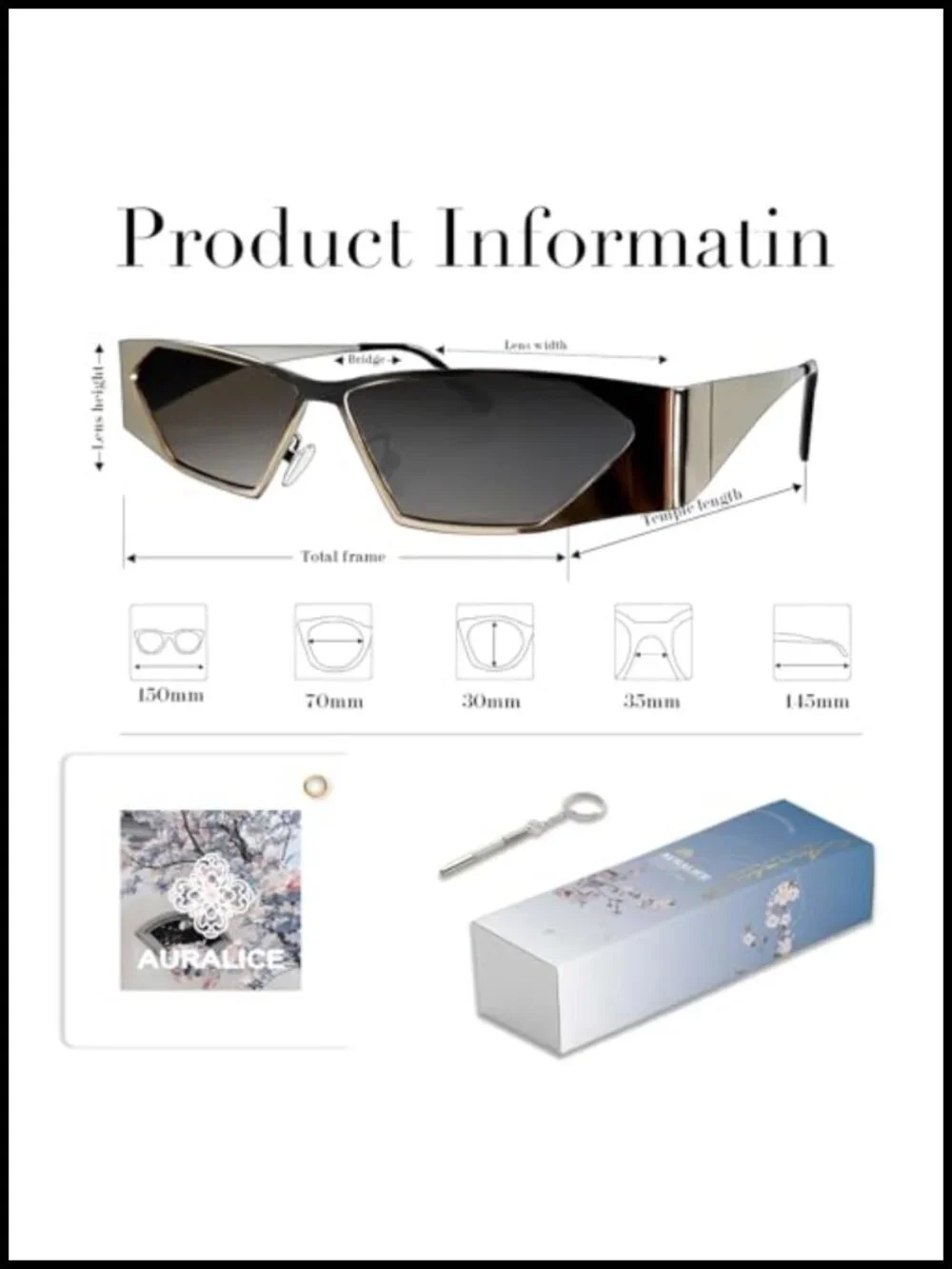 Retro Narrow Cat Eye Sunglasses UVA/UVB Protection Metal Frame